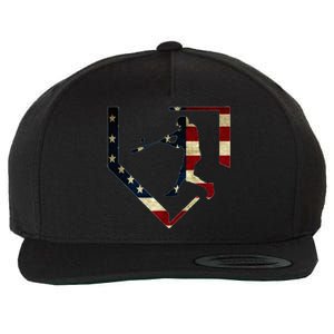 High School Baseball Season College Ball Player Usa Flag Wool Snapback Cap