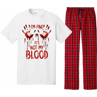 Halloween Splatter Blood Saying I M Fine ItS Not My Blood Pajama Set