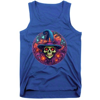 Halloween Scary Bony Green Witch Face Trick Treat Funny Gift Tank Top