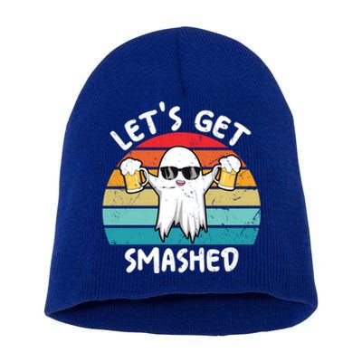 Halloween Squad Beer Lovers LetS Get Smashed Vintage Gift Short Acrylic Beanie