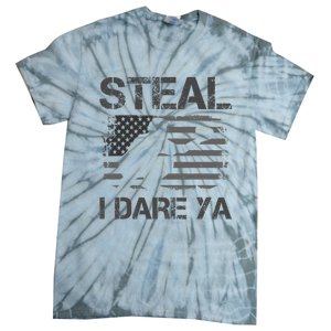 High School Baseball Catcher Gear American Flag Sports Tie-Dye T-Shirt