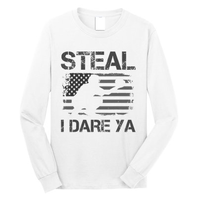 High School Baseball Catcher Gear American Flag Sports Long Sleeve Shirt