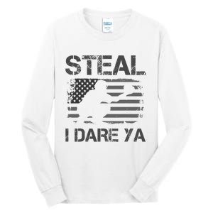 High School Baseball Catcher Gear American Flag Sports Tall Long Sleeve T-Shirt