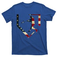 High School Baseball Season College Ball Player USA Flag T-Shirt