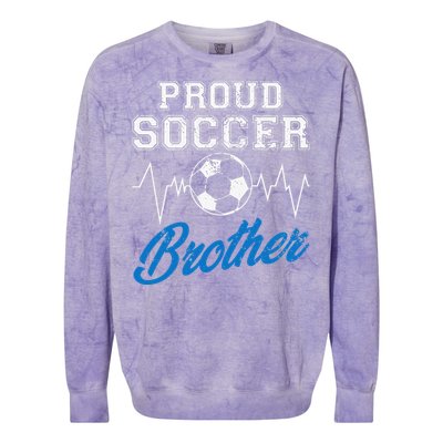 Heartbeat Soccer ball Proud Soccer Brother Soccer lovers Colorblast Crewneck Sweatshirt