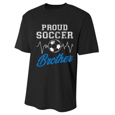 Heartbeat Soccer ball Proud Soccer Brother Soccer lovers Performance Sprint T-Shirt