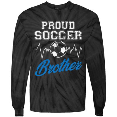 Heartbeat Soccer ball Proud Soccer Brother Soccer lovers Tie-Dye Long Sleeve Shirt