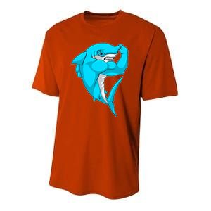 Hammerhead Shark Bodybuilder Bodybuilding Sports Gift Youth Performance Sprint T-Shirt