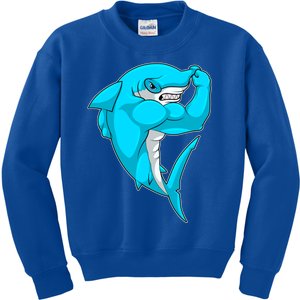 Hammerhead Shark Bodybuilder Bodybuilding Sports Gift Kids Sweatshirt