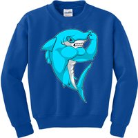 Hammerhead Shark Bodybuilder Bodybuilding Sports Gift Kids Sweatshirt