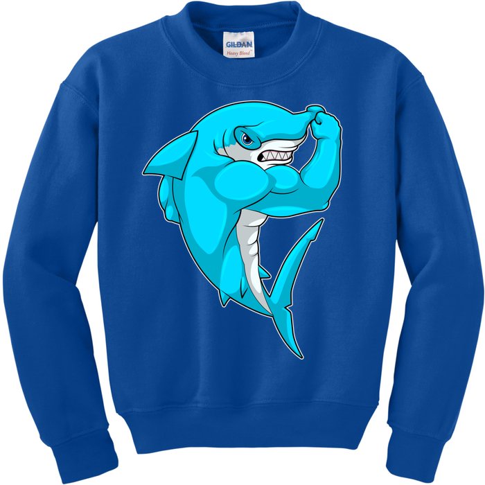 Hammerhead Shark Bodybuilder Bodybuilding Sports Gift Kids Sweatshirt