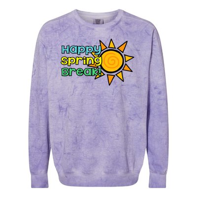 Happy Spring Break Sun Colorblast Crewneck Sweatshirt