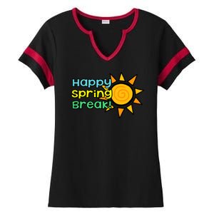 Happy Spring Break Sun Ladies Halftime Notch Neck Tee