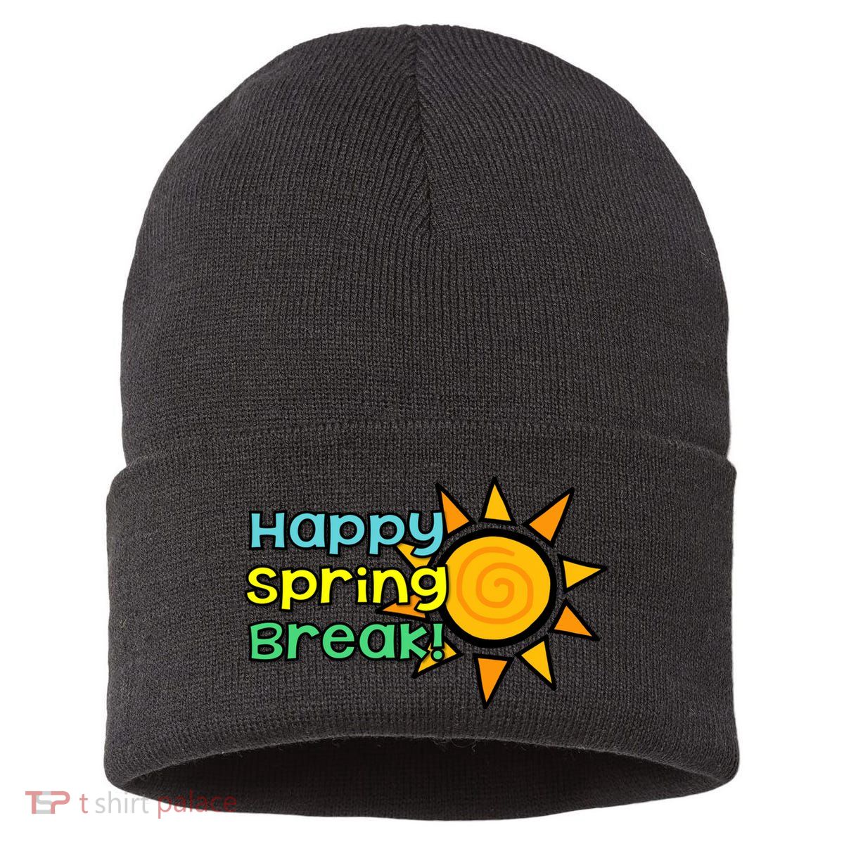 Happy Spring Break Sun Sustainable Knit Beanie