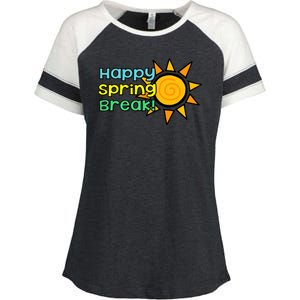 Happy Spring Break Sun Enza Ladies Jersey Colorblock Tee