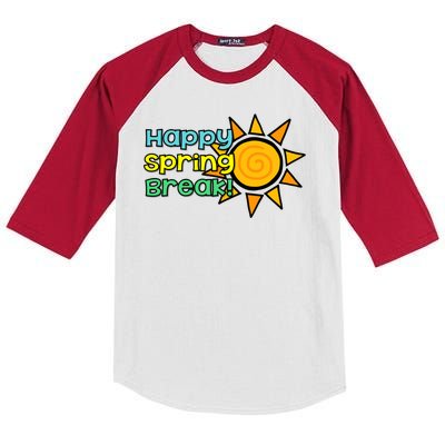 Happy Spring Break Sun Kids Colorblock Raglan Jersey