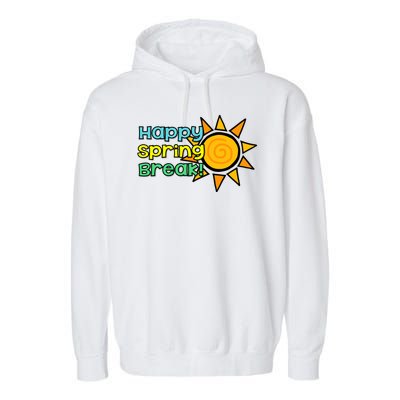 Happy Spring Break Sun Garment-Dyed Fleece Hoodie