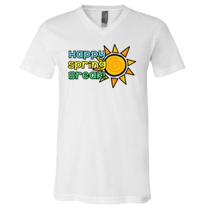 Happy Spring Break Sun V-Neck T-Shirt