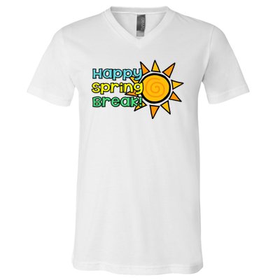 Happy Spring Break Sun V-Neck T-Shirt