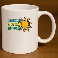 Happy Spring Break Sun 11oz C Handle Ceramic Mug