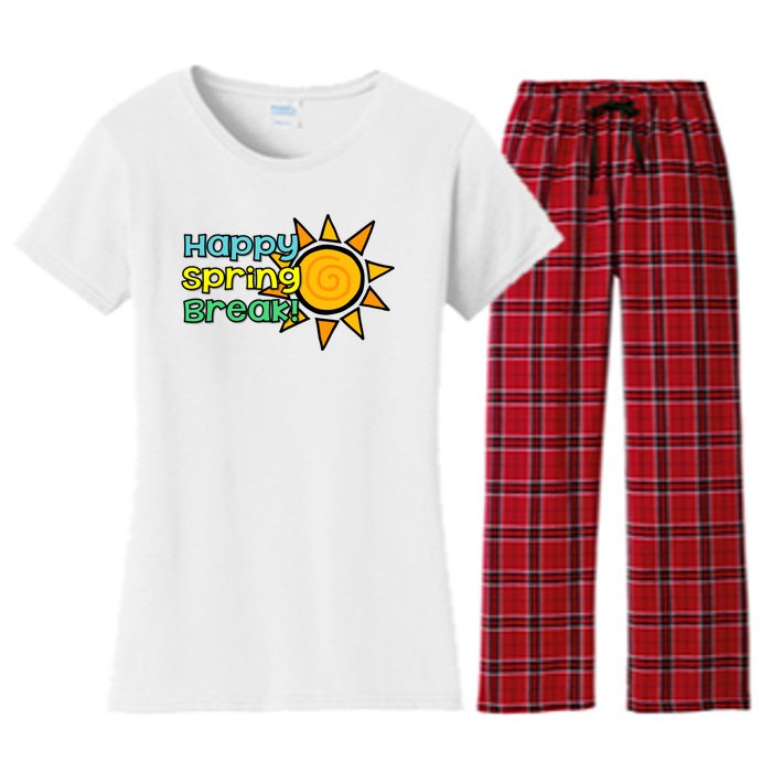 Happy Spring Break Sun Women's Flannel Pajama Set