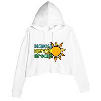 Happy Spring Break Sun Crop Fleece Hoodie