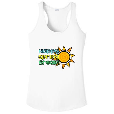 Happy Spring Break Sun Ladies PosiCharge Competitor Racerback Tank