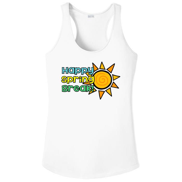 Happy Spring Break Sun Ladies PosiCharge Competitor Racerback Tank