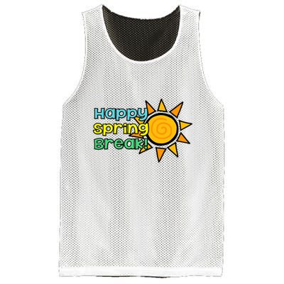 Happy Spring Break Sun Mesh Reversible Basketball Jersey Tank