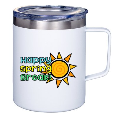 Happy Spring Break Sun 12oz Stainless Steel Coffee Mug