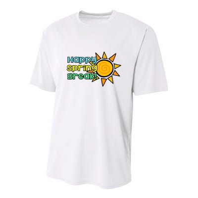 Happy Spring Break Sun Youth Performance Sprint T-Shirt