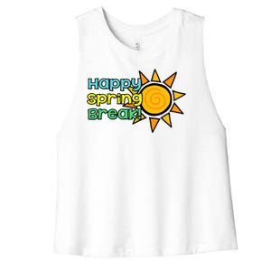 Happy Spring Break Sun Women's Racerback Cropped Tank