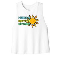 Happy Spring Break Sun Women's Racerback Cropped Tank