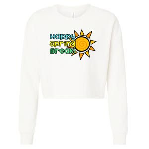 Happy Spring Break Sun Cropped Pullover Crew