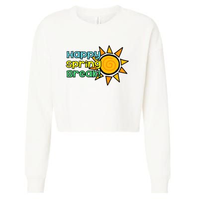 Happy Spring Break Sun Cropped Pullover Crew