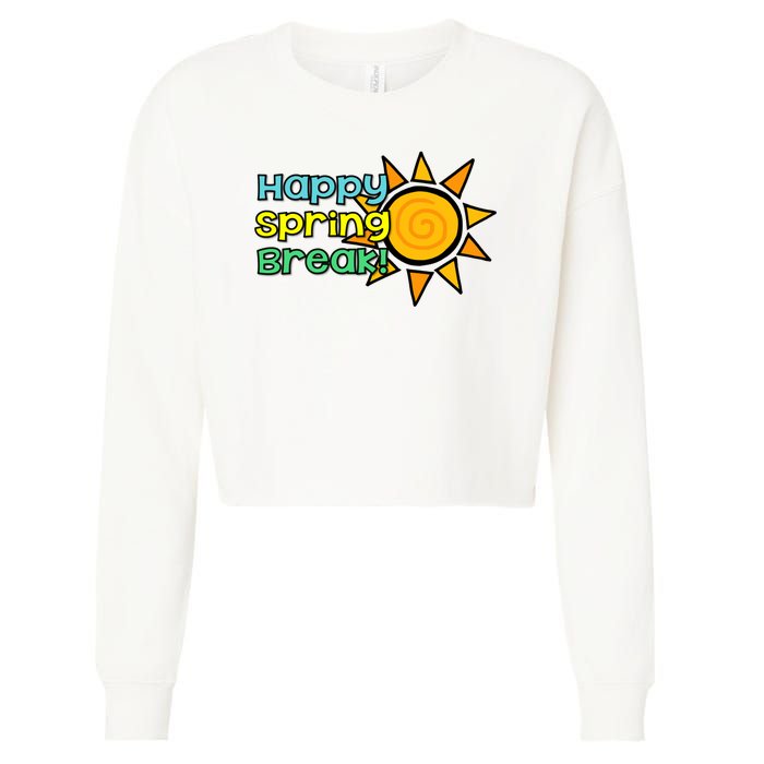 Happy Spring Break Sun Cropped Pullover Crew