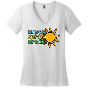 Happy Spring Break Sun Women's V-Neck T-Shirt