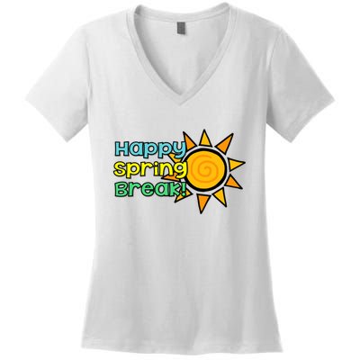 Happy Spring Break Sun Women's V-Neck T-Shirt