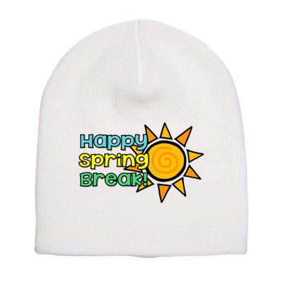 Happy Spring Break Sun Short Acrylic Beanie