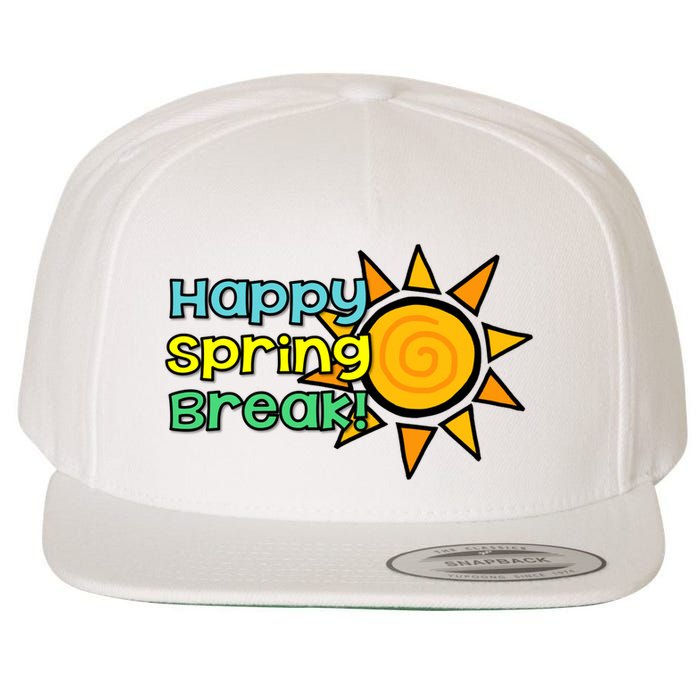 Happy Spring Break Sun Wool Snapback Cap