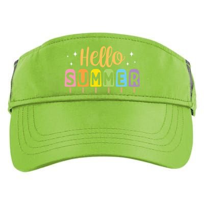 Hello Summer Break Vacation Travel Outdoors Beach Sunset Cute Gift Adult Drive Performance Visor