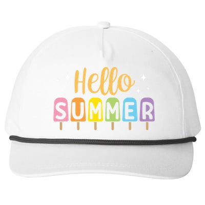 Hello Summer Break Vacation Travel Outdoors Beach Sunset Cute Gift Snapback Five-Panel Rope Hat