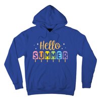 Hello Summer Break Vacation Travel Outdoors Beach Sunset Cute Gift Hoodie