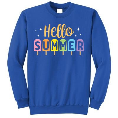 Hello Summer Break Vacation Travel Outdoors Beach Sunset Cute Gift Sweatshirt