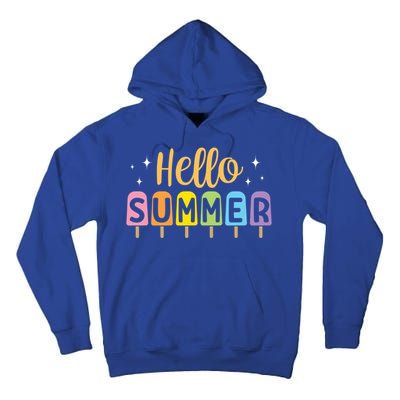 Hello Summer Break Vacation Travel Outdoors Beach Sunset Cute Gift Tall Hoodie