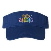 Hello Summer Break Vacation Travel Outdoors Beach Sunset Cute Gift Valucap Bio-Washed Visor