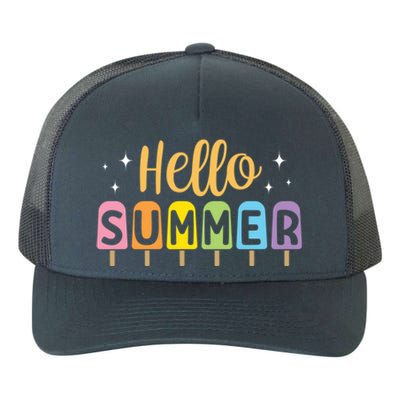 Hello Summer Break Vacation Travel Outdoors Beach Sunset Cute Gift Yupoong Adult 5-Panel Trucker Hat