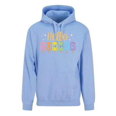 Hello Summer Break Vacation Travel Outdoors Beach Sunset Cute Gift Unisex Surf Hoodie