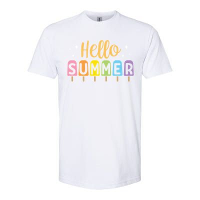 Hello Summer Break Vacation Travel Outdoors Beach Sunset Cute Gift Softstyle CVC T-Shirt