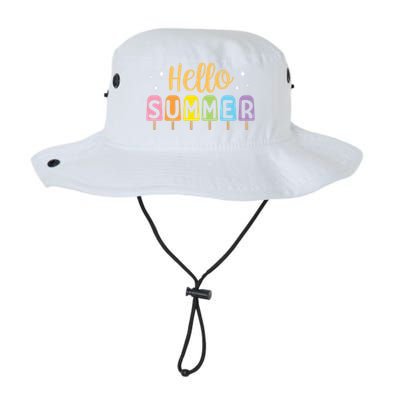 Hello Summer Break Vacation Travel Outdoors Beach Sunset Cute Gift Legacy Cool Fit Booney Bucket Hat